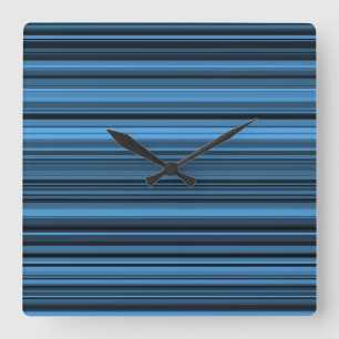 Reloj Cuadrado Rayas Negras Azules