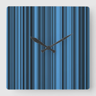 Reloj Cuadrado Rayas Negras Azules