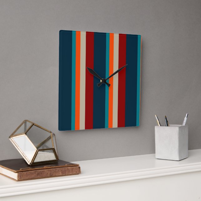 Reloj Cuadrado Rayas suroeste 17 (Oficina)