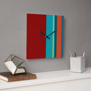 Reloj Cuadrado Rayas suroeste 24