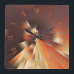 Reloj Cuadrado Rayos solares abstractos<br><div class="desc">Resumen de los rayos solares. Arte moderno</div>