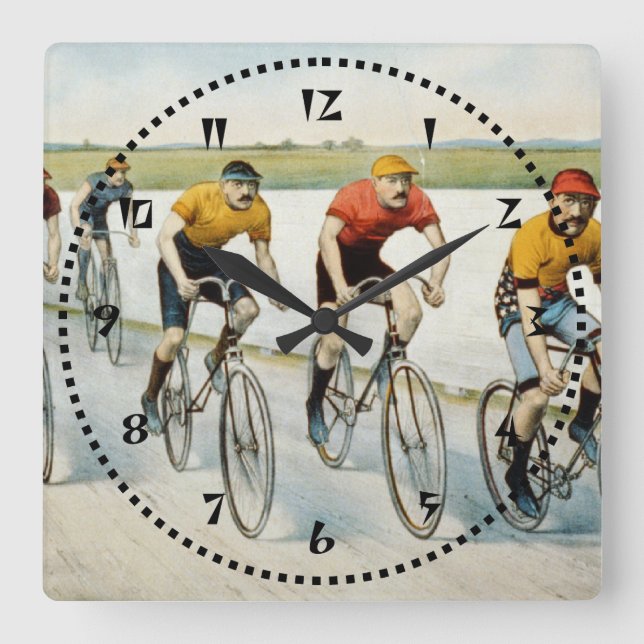 Reloj Cuadrado Raza de bicicleta (Anverso)