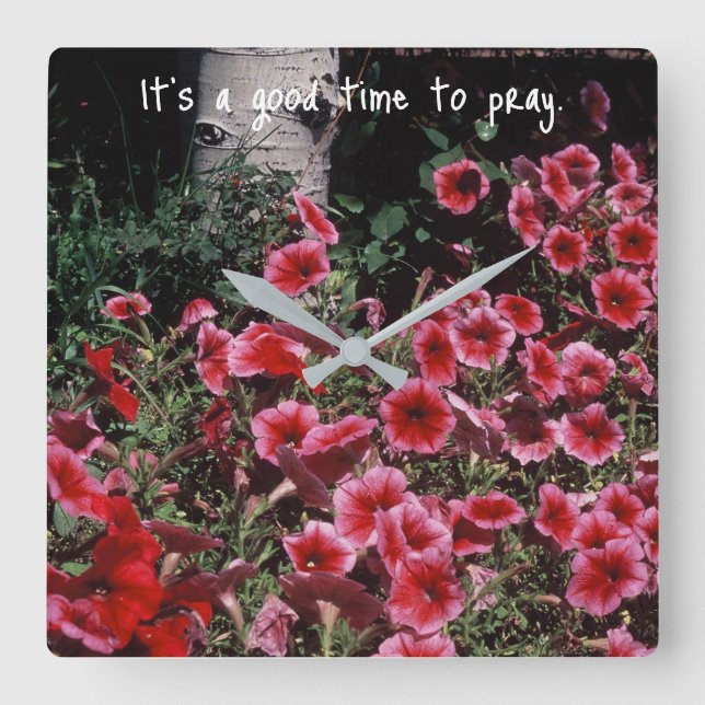 Reloj Cuadrado Recordatorio inspirador para rezar (Anverso)