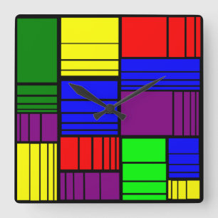 Reloj Cuadrado Rectángulos divididos