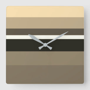 Reloj Cuadrado Rectángulos horizontales monocromos Sepia modernos