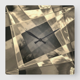 Reloj Cuadrado Rectángulos inclinados en tonos madera o beige?