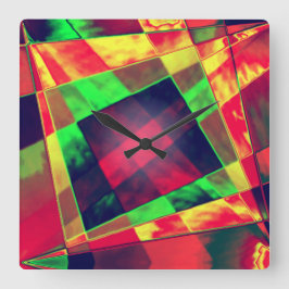 Reloj Cuadrado Rectáreas inclinadas y deshilachadas que se solapa