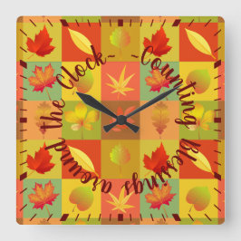 Reloj Cuadrado Recuento de bendiciones alrededor del Día de Acció