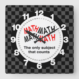 Reloj Cuadrado Recuentos matemáticos ondulados