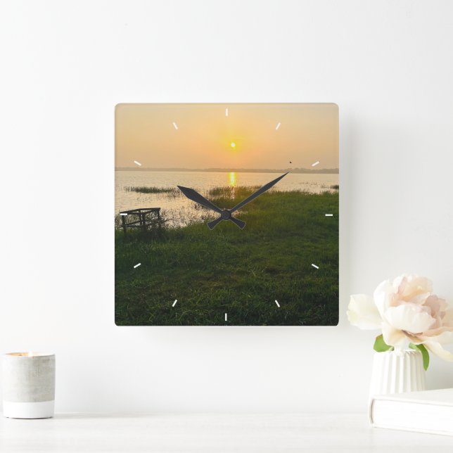 Reloj Cuadrado Recuerdos de fotografía personalizado Plaza simple (Hogar)