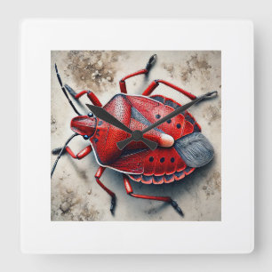 Reloj Cuadrado Red Bug Dorsal View 210824IREF230 - Watercolor