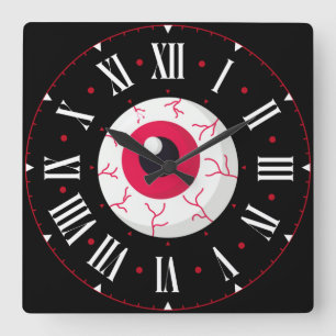 Reloj Cuadrado Red Eyeball Inside Roman Numerals