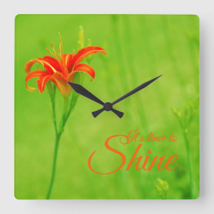 Reloj Cuadrado Red Flower  "It's time to shine"