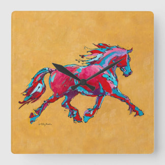 Reloj Cuadrado Red Friesian Wall Clock