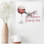 Reloj Cuadrado Red Hey Chica, Mereces Una Cita De Vino<br><div class="desc">Red Hey Chica,  Mereces Una Cita De Vino</div>