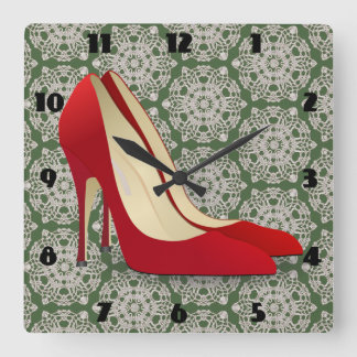 Reloj Cuadrado red high heel shoes clock