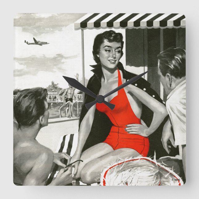 Reloj Cuadrado Red Hot Woman (Anverso)