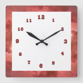 Reloj Cuadrado Red Sparkle
