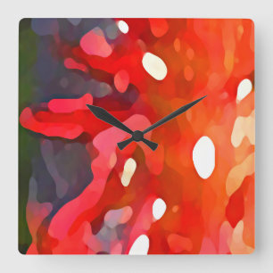 Reloj Cuadrado Red Sun Abstract by Amy Vangsgard