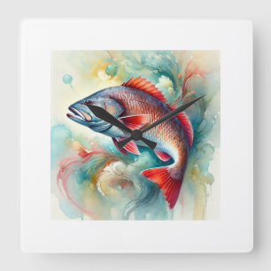 Reloj Cuadrado Redfish in Serene Waters 210824AREF147 - Watercolo
