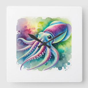 Reloj Cuadrado Reef squid 290924AREF127 - Watercolor