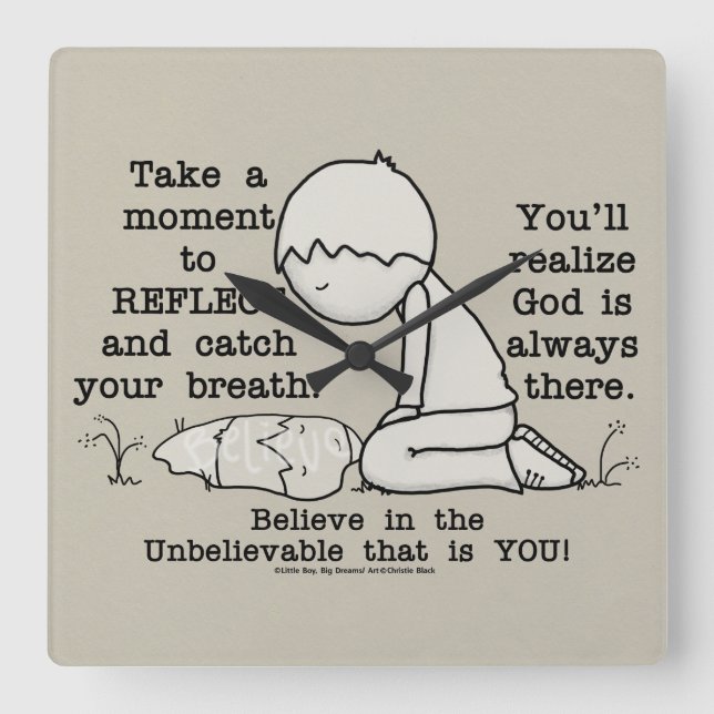 Reloj Cuadrado Reflejar (Anverso)