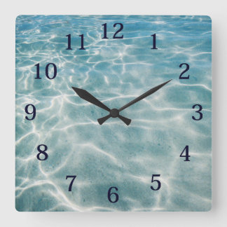 Reloj Cuadrado Reflexiones sobre las olas oceánicas acuáticas