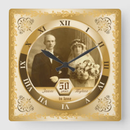 Reloj Cuadrado Regalo adaptable de la foto del aniversario de