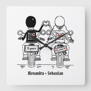 Reloj Cuadrado Regalo de aniversario de motocicleta de ciclismo p