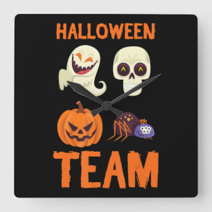 Reloj Cuadrado Regalo de araña   Halloween Team Pumpkin Ghost Spi