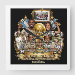 Reloj Cuadrado Regalo de Colaje de Fotos Personalizadas para Papá