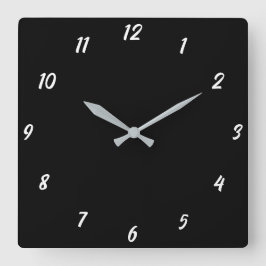 Reloj Cuadrado Regalo de color elegante Personalizado blanco negr