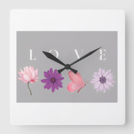 Reloj Cuadrado Regalo de decoración para el hogar botánico románt
