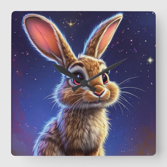 Reloj Cuadrado 🐰 Regalo de decoración para habitación de bebé co (Anverso)