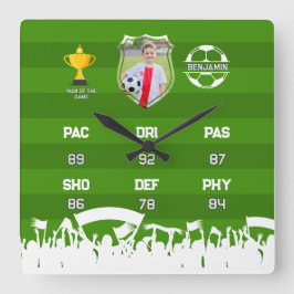 Reloj Cuadrado Regalo De Fútbol Personalizado Para Niños, Tarjeta