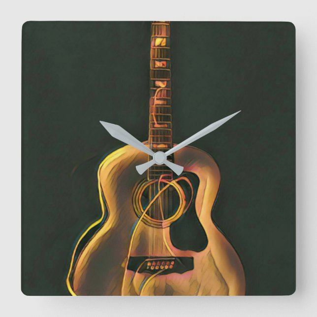 Reloj Cuadrado Regalo de guitarrista de Guay (Anverso)