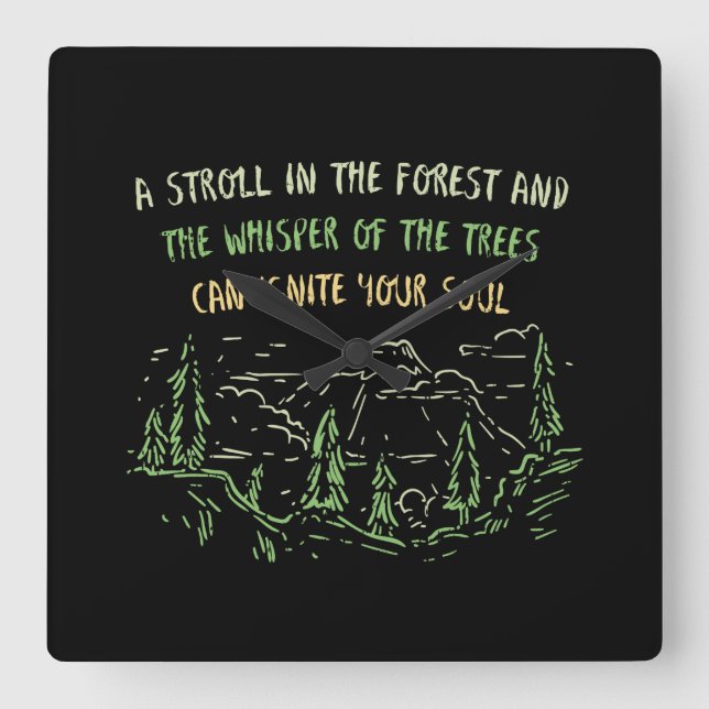 Reloj Cuadrado Regalo de las montañas de camping (Anverso)