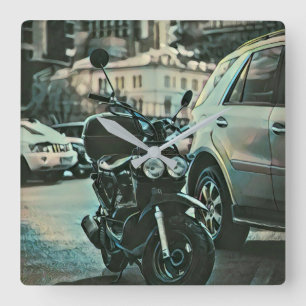 Reloj Cuadrado Regalo de motocicleta de época