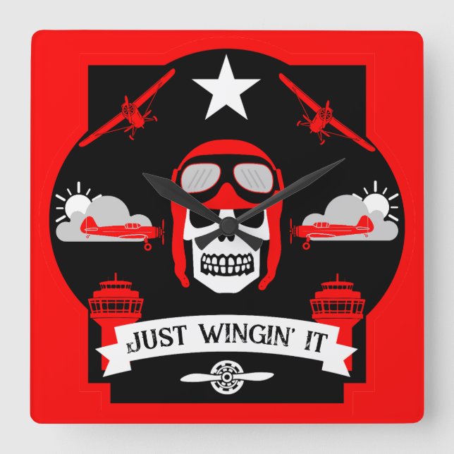 Reloj Cuadrado Regalo De Piloto Privado Y Comercial (Anverso)