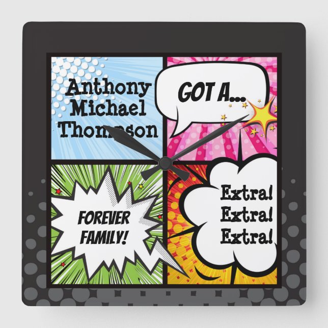 Reloj Cuadrado Regalo del fiesta de la adopción del estilo del (Anverso)