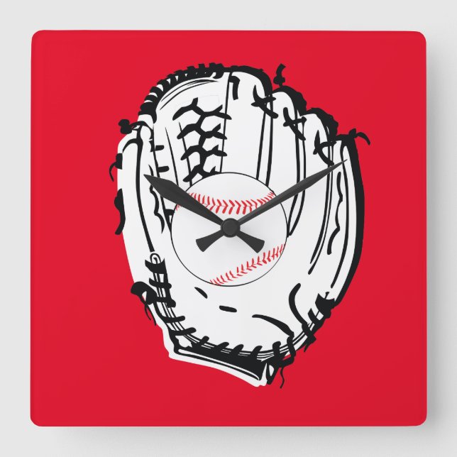 Reloj Cuadrado Regalo Mit de béisbol (Anverso)