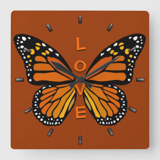 Reloj Cuadrado Regalo monarca de la pared de la mariposa del relo