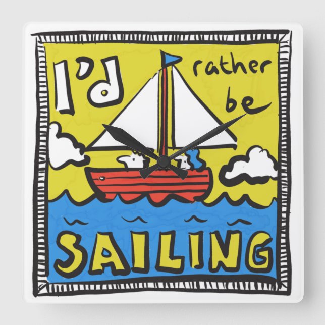 Reloj Cuadrado Regalo para marinero o yachtsman (Anverso)