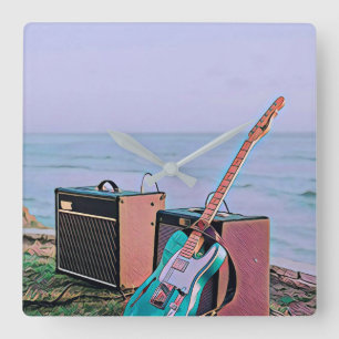 Reloj Cuadrado Regalo para un amigo guitarrista