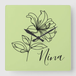 Reloj Cuadrado Regalo personalizado de flor de abeja de miel