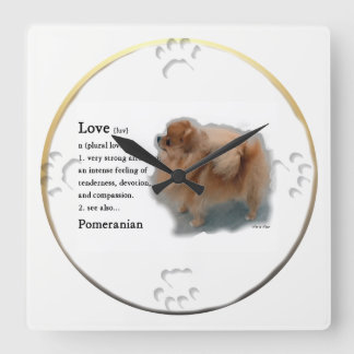 Reloj Cuadrado Regalos de amantes de Pomerania