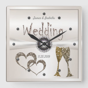 Reloj Cuadrado Regalos de aniversario de boda para parejas felici