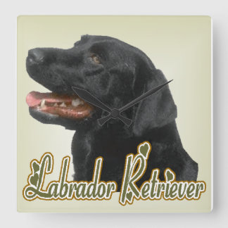 Reloj Cuadrado Regalos de arte de Labrador Negro