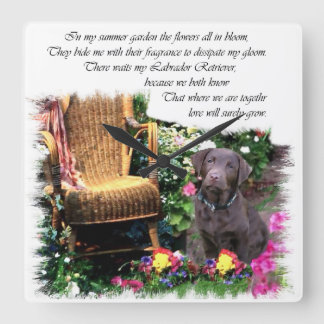 Reloj Cuadrado Regalos de arte de Labrador Recuperador