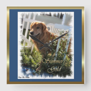 Reloj Cuadrado Regalos de arte de los amantes del Golden Retrieve